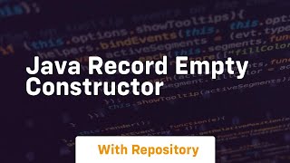 java record empty constructor