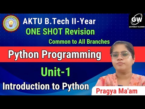 Unit 1 I One Shot I Introduction To Python I Python Programming I Aktu