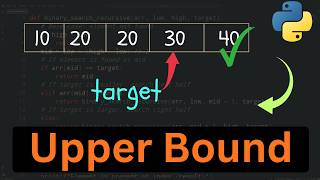 Upper Bound Using Binary Search | Classic Method Explained Step by Step | Python