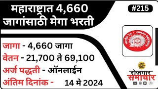 रोजगार समाचार : महाराष्ट्रात 4,660 जागांसाठी मेगा भरती 2024 | Railway Protection Force Jobs 2024