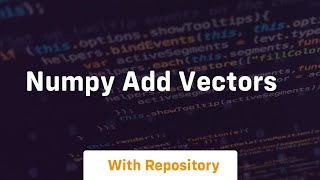 numpy add vectors
