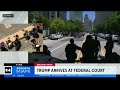 hundreds of trump supporters brave high temps in downtown miami