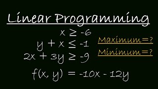 Finding the maximum and/or minimum values using Linear Programming, Algebra 2, 1-8