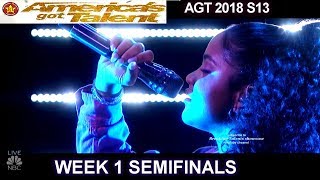 Amanda Mena  "Happy" Her Version & HER BEST PERFORMANCE  Semifinals 1 America's Got Talent 2018 AGT