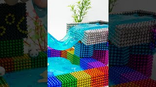 How To Make mini Two Floors Swimming Pool Form Magnetic Balls & Slime (ASMR) | My Magnet #shorts