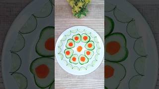 Easy Vegetables Carving Ideas l Cucumber Cutting #saladcarving #vegetableart #cookwithsidra #shorts
