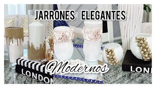 COMO DECORAR  JARRONES DE VIDRIO // IDEAS FACILES PARA DECORAR TUS FLOREROS