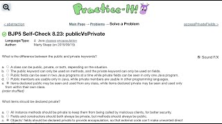 Java Practice It | Self-Check 8.23 publicVsPrivate | constructors, Point