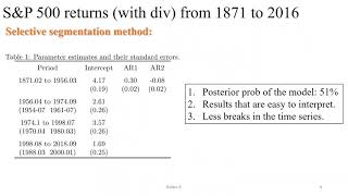 Selective linear segmentation for detecting relevant parameter changes