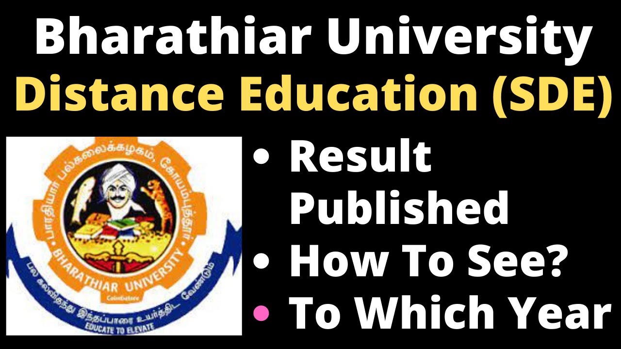 Bharathiar University Distance Education (SDE) Result Published|Latest ...