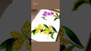 Watch This Easy 🤩 Yellow Orchid Flower Painting in Acrylic!