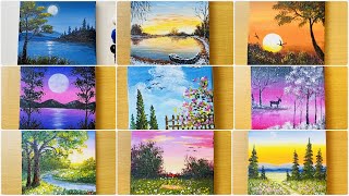 10 Amazing paintings ideas / Acrylic Painting for Beginners