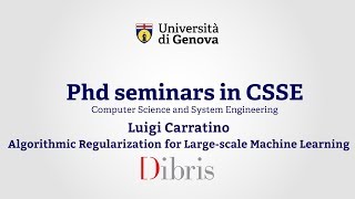 Luigi Carratino - Algorithmic Regularization for Large-scale Machine Learning