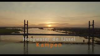 Hoogwater rivier de IJssel, Kampen.