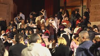 Dozens of couples tie the knot on steps of county courthouse in free Valentine's Day ceremony