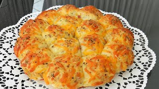 3 delicious savory bread - cheddar, feta, butter soft bread.