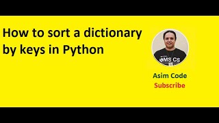 How to sort a dictionary by keys in Python