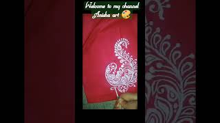 simple fabric painting on blouse#youtube#shorts#handprinted#youtubeshorts