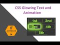 CSS Glowing Text and Animations | IT Articles