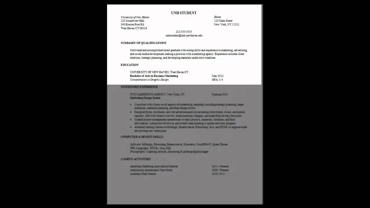 Resume Writing Tutorial Youtube