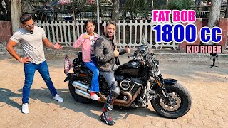 Baby Girl With The Beast Harley Davidson Fat Bob 2022 Motorcycle