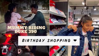 Mummy riding ￼Duke 390 😍❤️ | Bday Shopping| @prattukevlogs007 | Dharwad | Puma | #karnataka #hubli