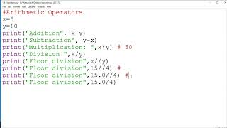 Learn Arithmetic Operators in Python with Examples Lec # 4