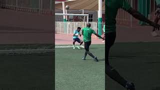 Goal keeper saved the last penalty with his face #football