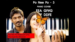 3 Movie BGM | Po Nee Po Song BGM Keyboard Notes | The Imperfect Musician 🎼🎹🎤🎧