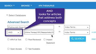 Searching with the Thesaurus and Index Terms on APA PsycNet