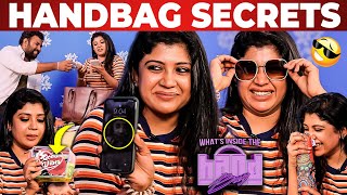 என் Handbag-அ ஒரு சின்ன குப்பைத்தொட்டி மாதிரி Use பண்ணுறேன்! - Gayathri Shan's Handbag Secrets