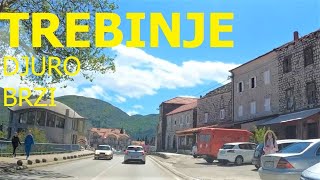 Trebinje - short drive through the city, Vuka Mićunovića Street and Kameni most, Herzegovina, 2023