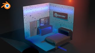 [Blender 2.8] Ambient Isometric Room | Timelapse