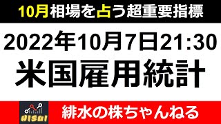 【LIVE】10月7日発表　米国雇用統計の注目点はココだ！！【緋水の株ちゃんねる】