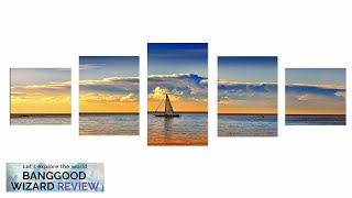 5Pcs Sunset Sailing Boat Canvas Print Paintings Wall Decorative Print Art Pictures Review