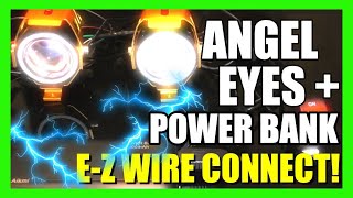 How to Wire ANGEL EYES Headlights to a POWER BANK!!! Insane e-Scooter Mod