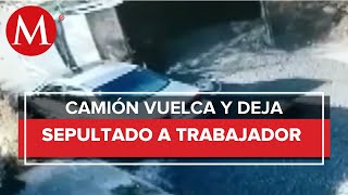 En Nuevo León, la volcadura de camión de carga deja cuatro lesionados