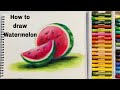 How to draw watermelon | oil pastels| beginners| Fruits drawing