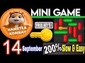 14 September 🔑🐹 Puzzle Trick: P2E Hamster Kombat Mini Game Solved, Slow Step! 🎮 Plus Daily Cipher