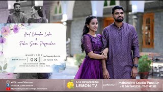 JOEL \u0026 FEBIA | Wedding Ceremony | Live Telecast On Lemon TV | 9847483339 | 08/01/2025 | 10:30 AM