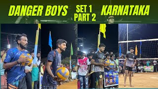 Danger Boys Vs Karnataka 💥|Amazing Volleyball Match Rally 😲|Set1|Part2| #volleyball #volleydonor