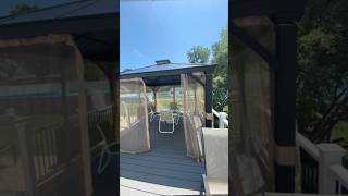 Sunjoy DIY Metal Gazebo Installation | Patio Deck Makeover #shorts #outdoorliving #diyprojects