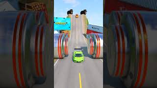 Sport Cars \u0026 School Bus vs Crushers - BeamNG.Drive #beamngdrive #beamng #car #bus #truck #shorts