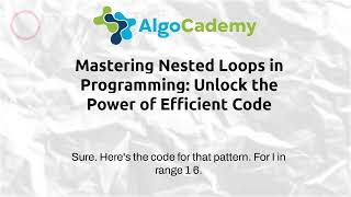 Mastering Nested Loops in Programming: Unlock the Power of Efficient Code