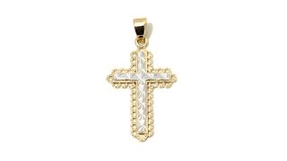 MAJ 10K Twotone Cross Pendant