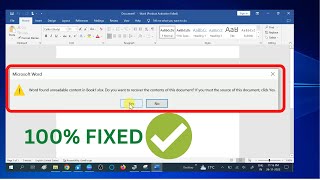 FIX Word found unreadable content In MS Word || Microsoft Word File Not Opening In Windows 10/11