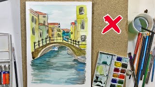 Como pintar un paisaje de Venecia super fácil - cap 2
