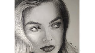 Portrait drawing - Margot robbie          #art #drawing #portrait #charcoal #Margotrobbie #artwork