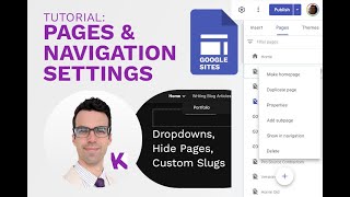 Navigation Pages Options In Google Sites Tutorial