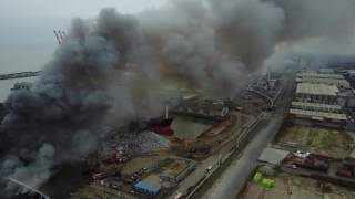 Fire at Alexandra Dock in Liverpool